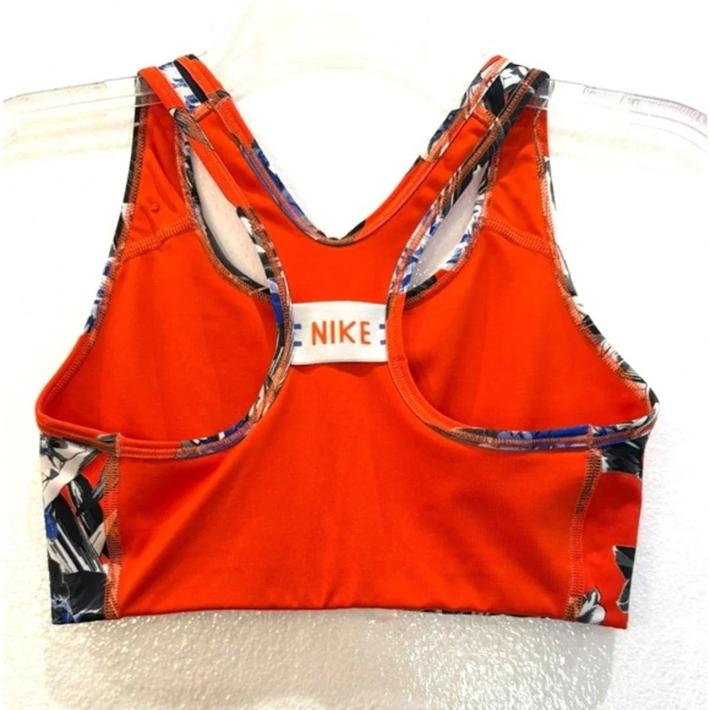 Nike Dri Fit Swoosh Hyper Femme Orange Floral Racerback Sports Bra Sz Small‎